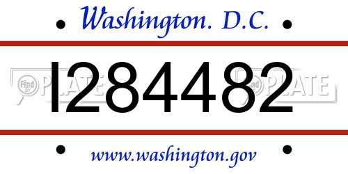 I284482 District Of Columbia License Plate