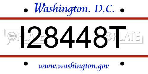 I28448T District Of Columbia License Plate