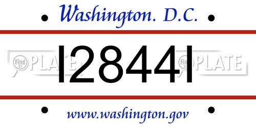 I2844I District Of Columbia License Plate