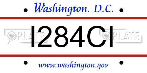 I284CI District Of Columbia License Plate