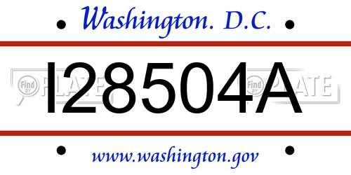 I28504A District Of Columbia License Plate