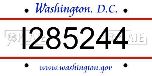I285244 District Of Columbia License Plate