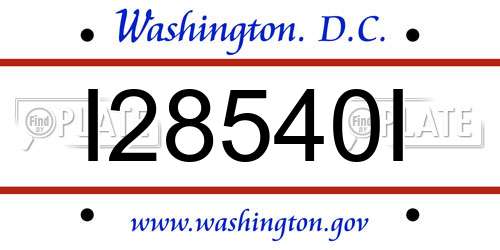I28540I District Of Columbia License Plate