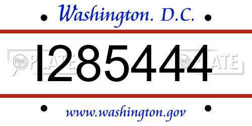 I285444 District Of Columbia License Plate