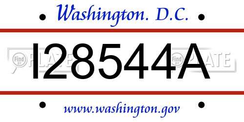I28544A District Of Columbia License Plate