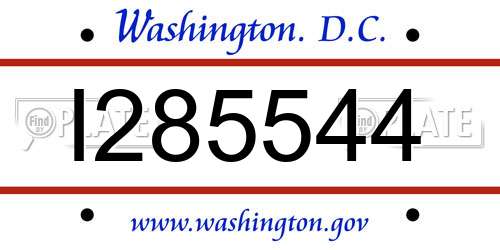 I285544 District Of Columbia License Plate