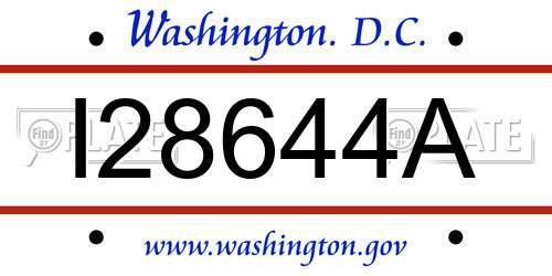 I28644A District Of Columbia License Plate