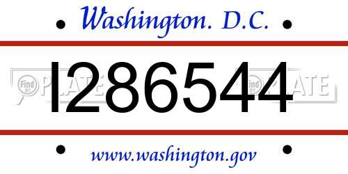 I286544 District Of Columbia License Plate