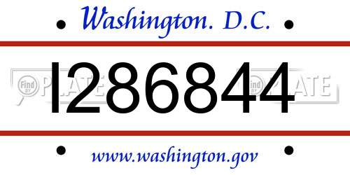 I286844 District Of Columbia License Plate