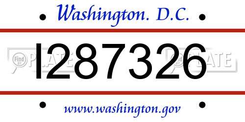 I287326 District Of Columbia License Plate