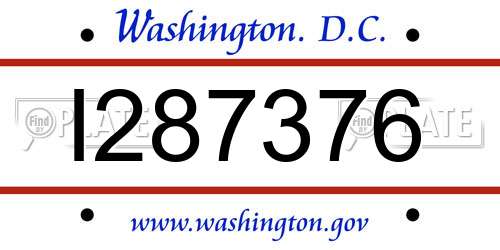 I287376 District Of Columbia License Plate