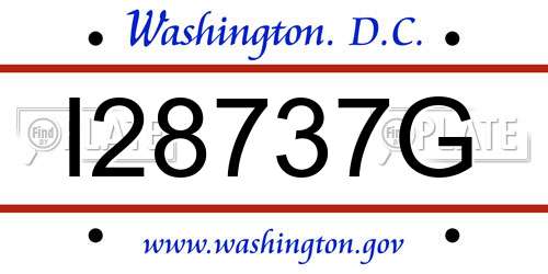 I28737G District Of Columbia License Plate