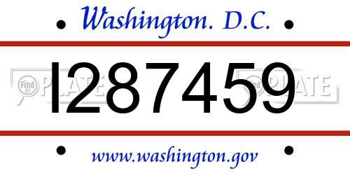 I287459 District Of Columbia License Plate