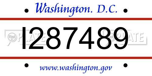 I287489 District Of Columbia License Plate
