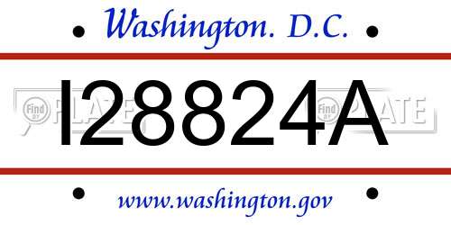 I28824A District Of Columbia License Plate