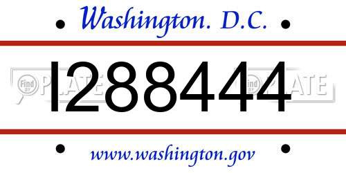 I288444 District Of Columbia License Plate