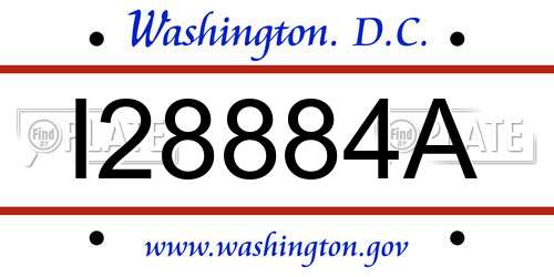 I28884A District Of Columbia License Plate