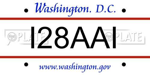 I28AAI District Of Columbia License Plate