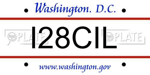 I28CIL District Of Columbia License Plate