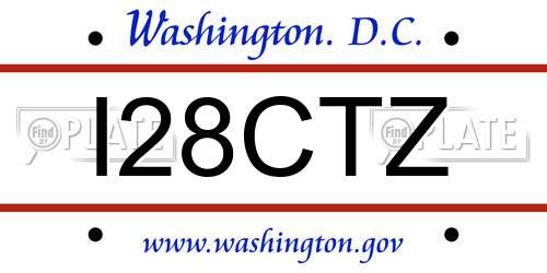 I28CTZ District Of Columbia License Plate