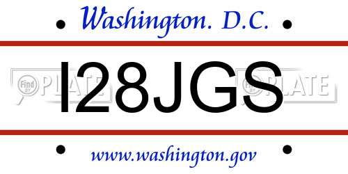 I28JGS District Of Columbia License Plate