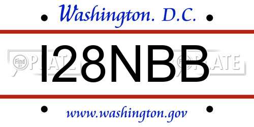 I28NBB District Of Columbia License Plate