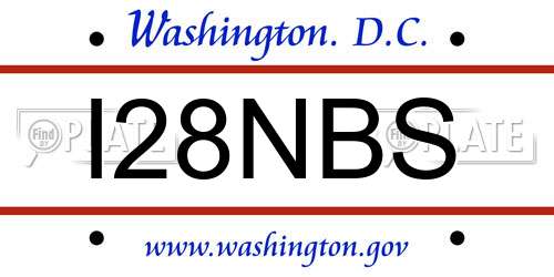 I28NBS District Of Columbia License Plate