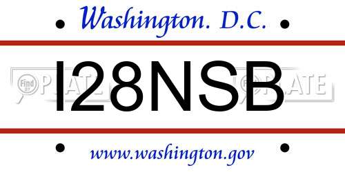 I28NSB District Of Columbia License Plate