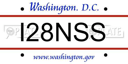 I28NSS District Of Columbia License Plate