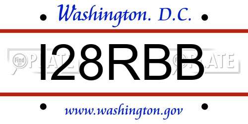 I28RBB District Of Columbia License Plate