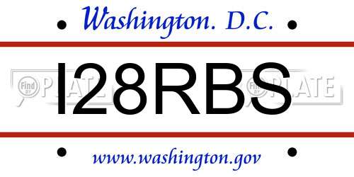 I28RBS District Of Columbia License Plate