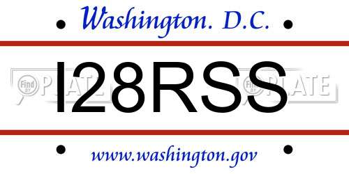 I28RSS District Of Columbia License Plate