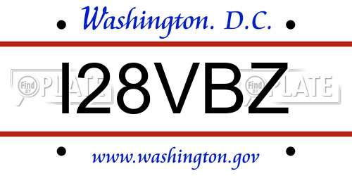 I28VBZ District Of Columbia License Plate