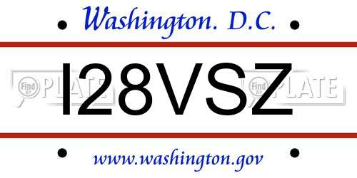 I28VSZ District Of Columbia License Plate
