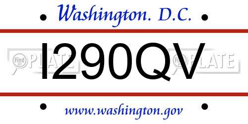 I290QV District Of Columbia License Plate