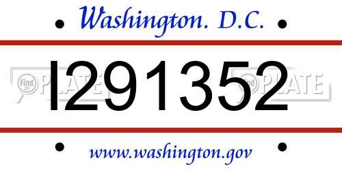 I291352 District Of Columbia License Plate