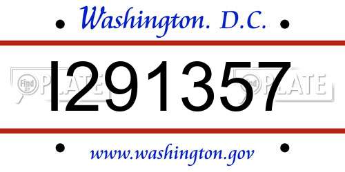 I291357 District Of Columbia License Plate