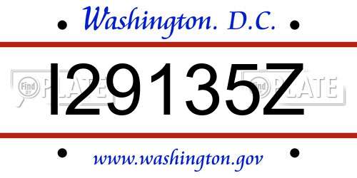 I29135Z District Of Columbia License Plate