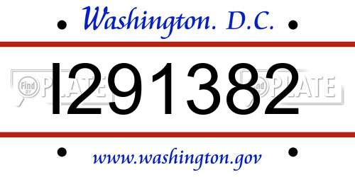 I291382 District Of Columbia License Plate