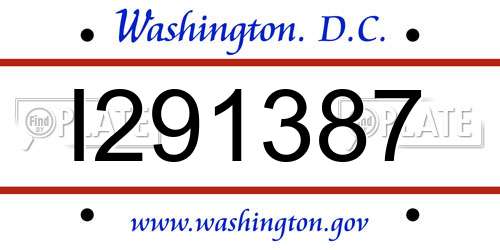 I291387 District Of Columbia License Plate