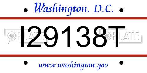 I29138T District Of Columbia License Plate