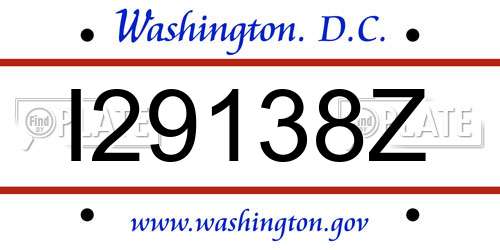 I29138Z District Of Columbia License Plate
