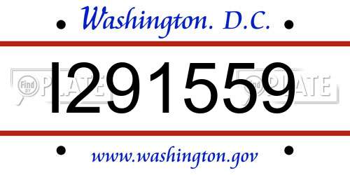 I291559 District Of Columbia License Plate