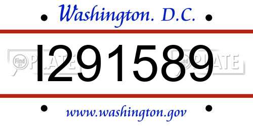 I291589 District Of Columbia License Plate
