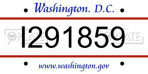 I291859 District Of Columbia License Plate