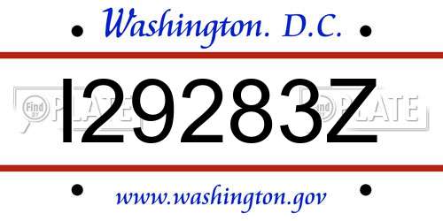 I29283Z District Of Columbia License Plate
