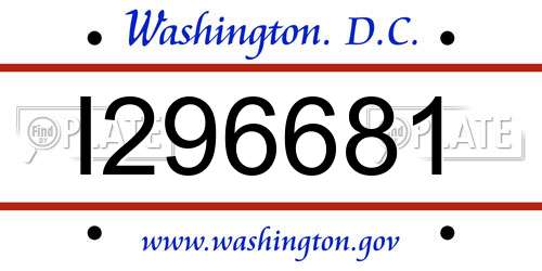 I296681 District Of Columbia License Plate