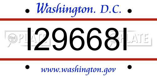 I29668I District Of Columbia License Plate