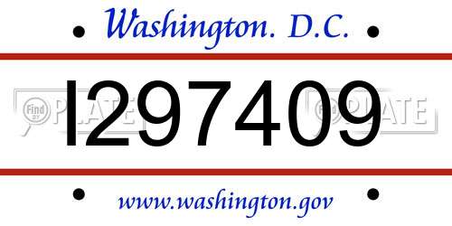 I297409 District Of Columbia License Plate
