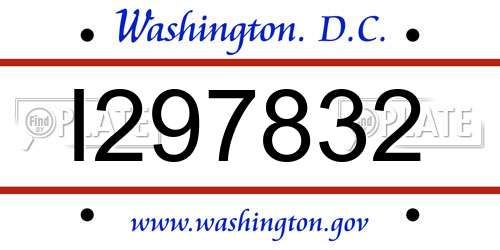 I297832 District Of Columbia License Plate